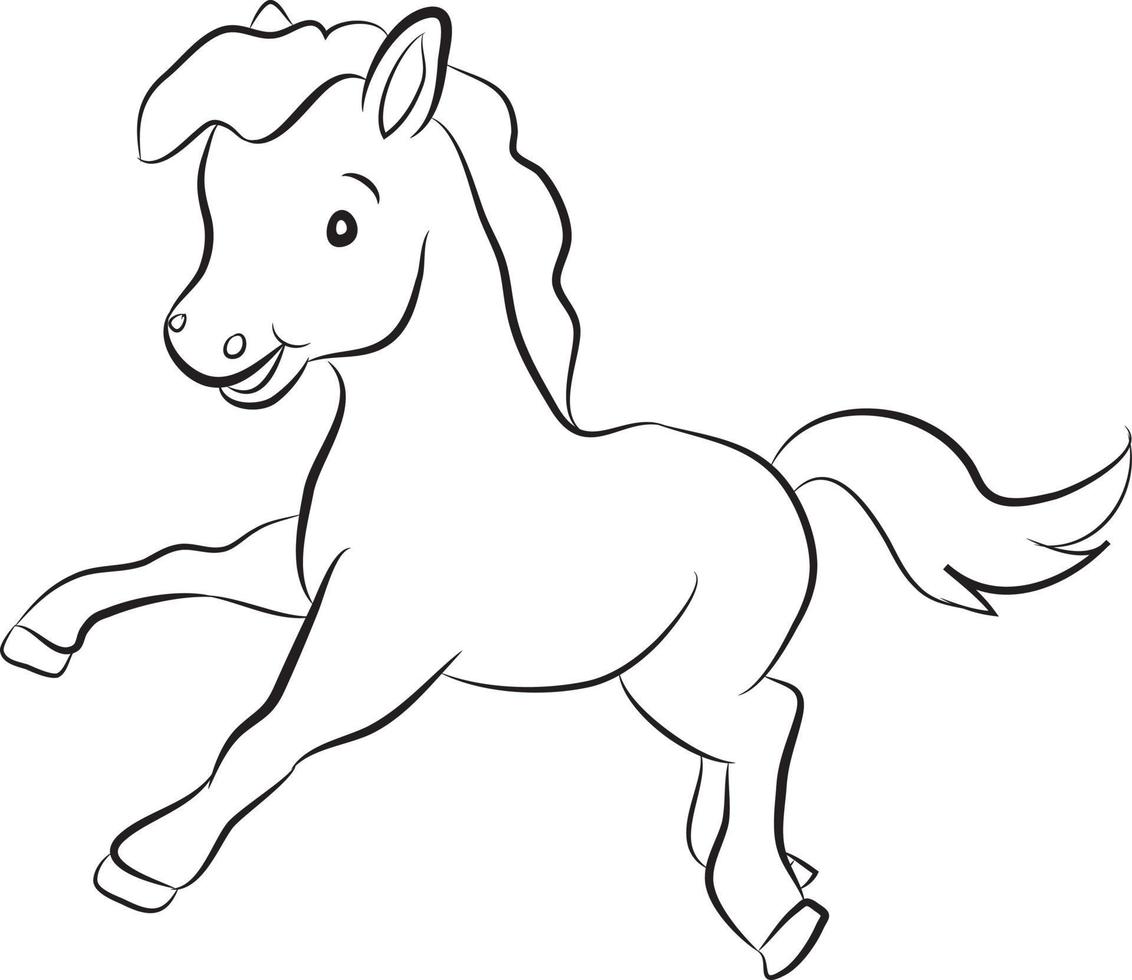 cheval clipart noir et blanc vecteur