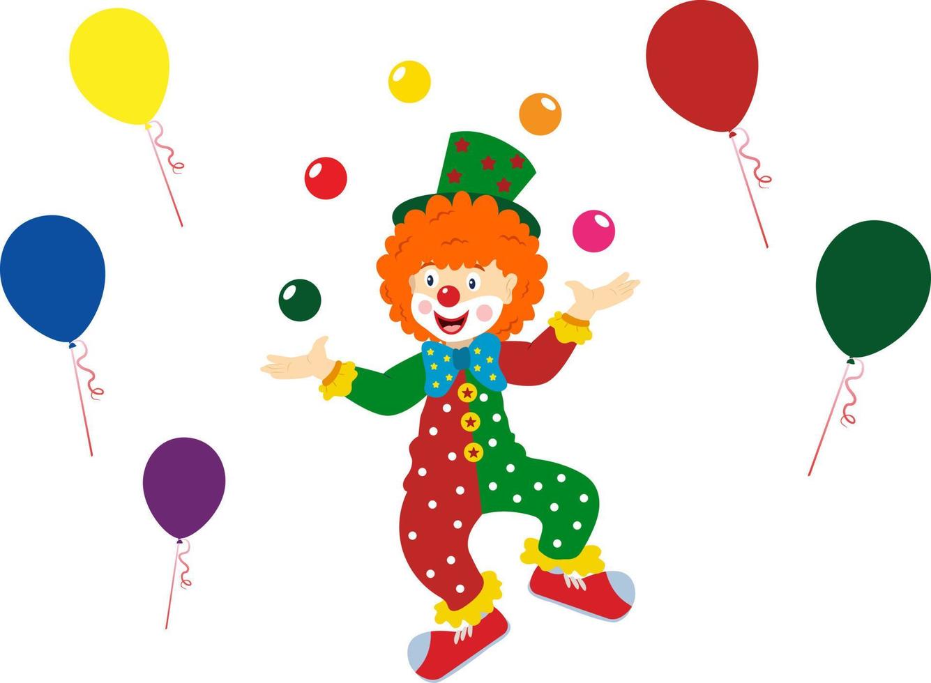 clown heureux de dessin animé. illustration vectorielle de clown clipart vecteur