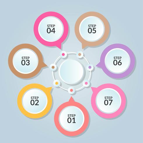 Modèle d&#39;infographie de connexion de cercle à utiliser dans l&#39;affiche du diagramme de flux de travail vecteur