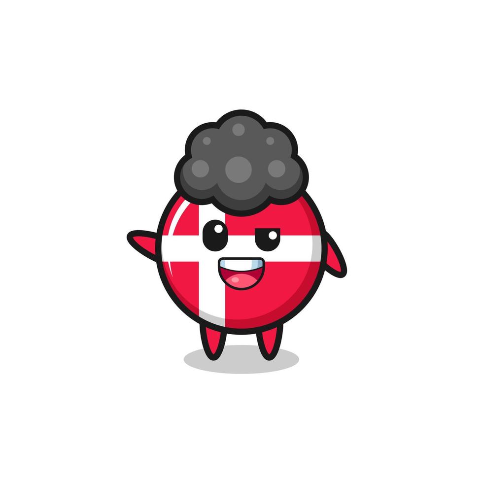 personnage du drapeau du danemark en tant que garçon afro vecteur