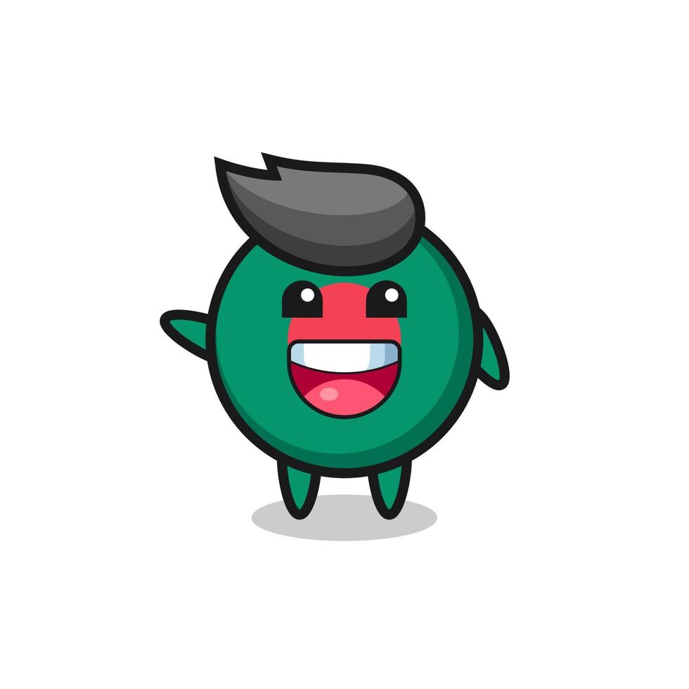 joyeux drapeau du bangladesh personnage mascotte mignon vecteur