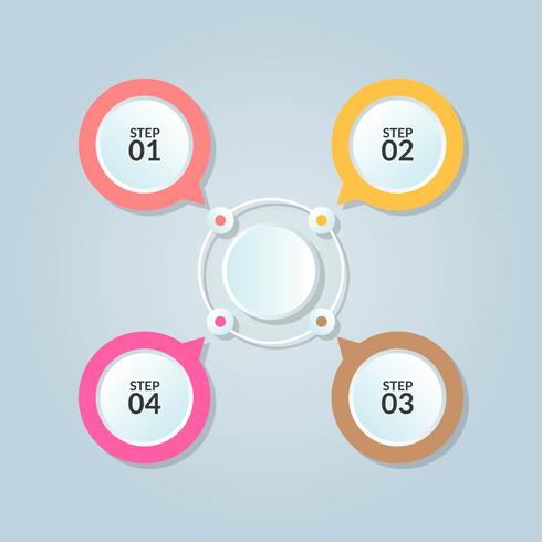 Modèle d&#39;infographie de connexion de cercle à utiliser dans l&#39;affiche du diagramme de flux de travail vecteur