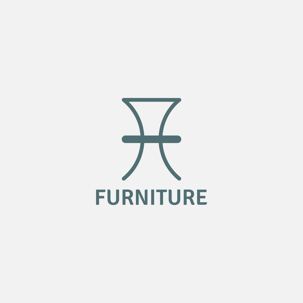 unique chaise logo cette regards comme une symbole. vecteur