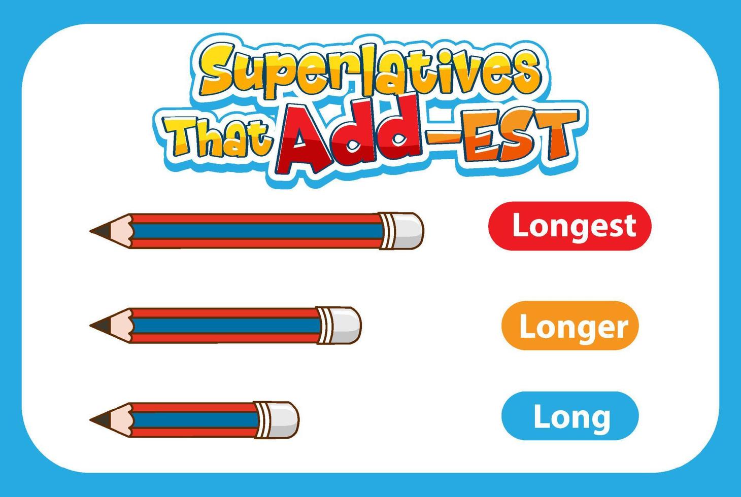 adjectifs superlatifs pour mot long vecteur