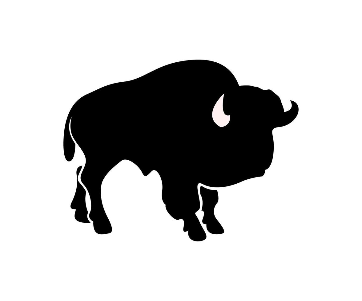 silhouette de bison, logo de bisons vecteur