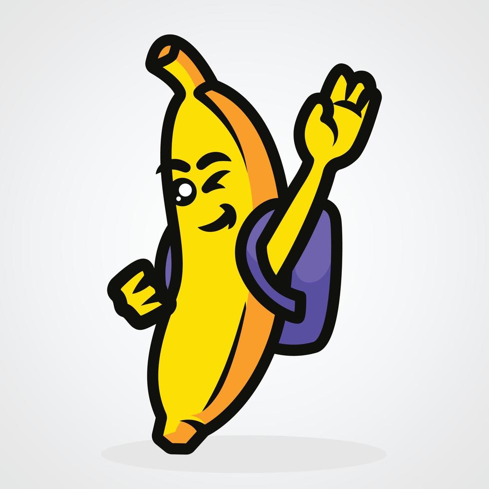 illustration vectorielle de banane mignon mascotte vecteur