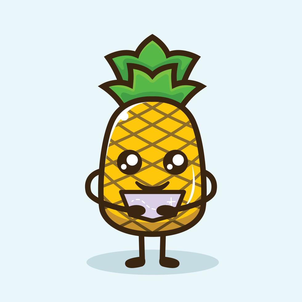 conception de mascotte mignonne d'ananas vecteur