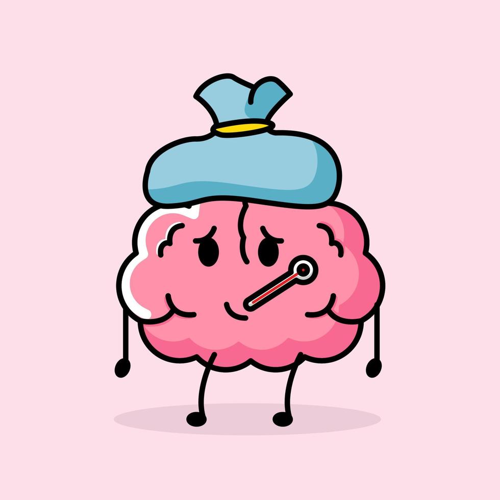 mascotte de cerveau mignon vecteur