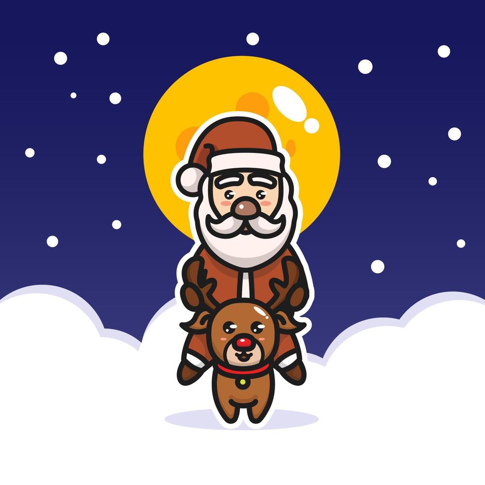 mascotte du père Noël et du renne vecteur