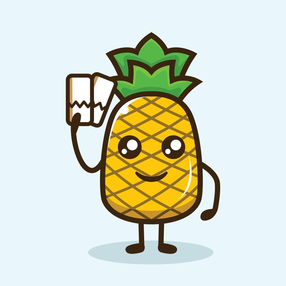 conception de mascotte mignonne d'ananas vecteur