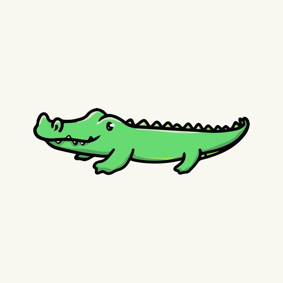 chibi crocodile aligator mignon vecteur