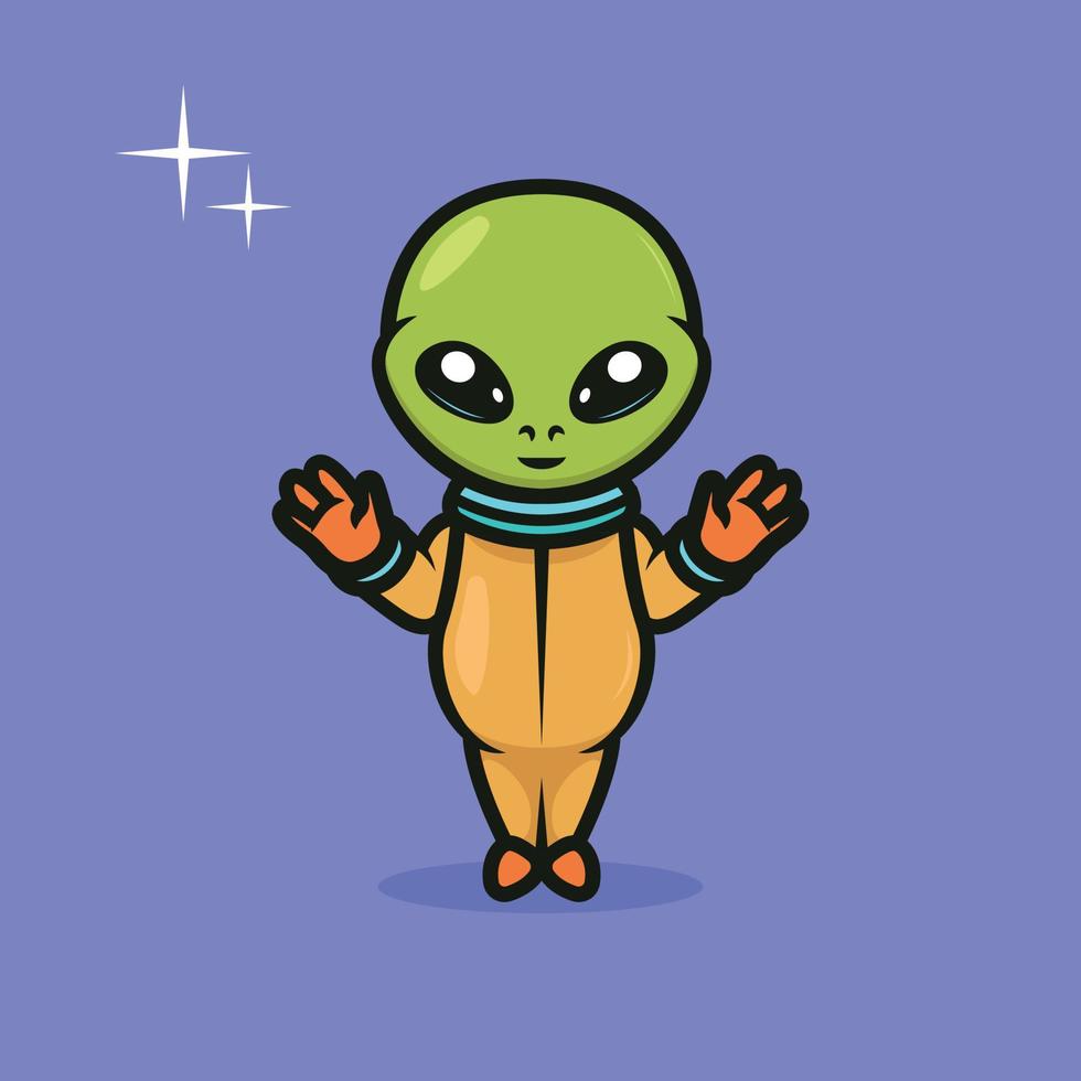 mascotte extraterrestre mignonne vecteur