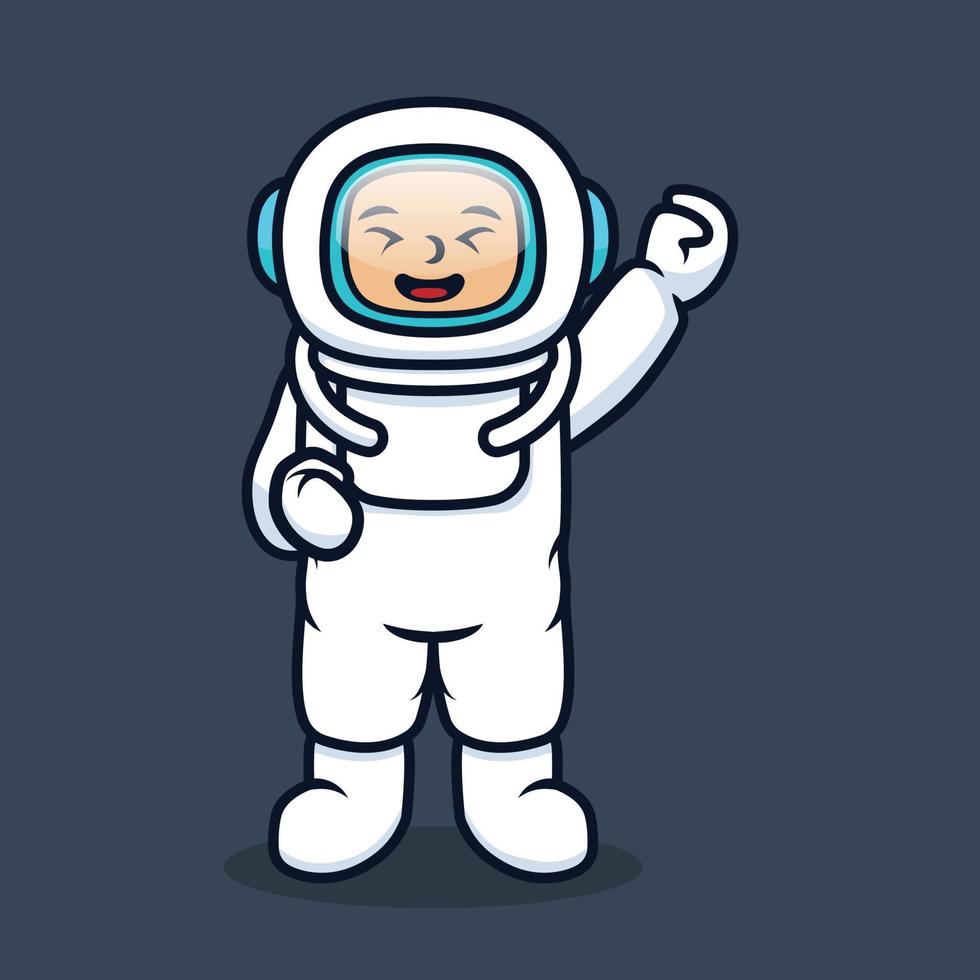 mascotte d'astronaute mignonne vecteur