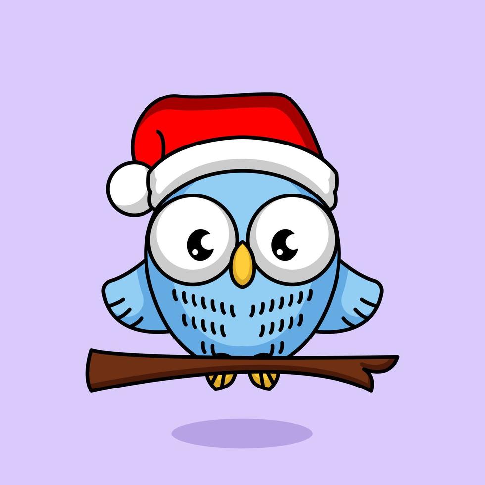 hibou mignon noël vecteur