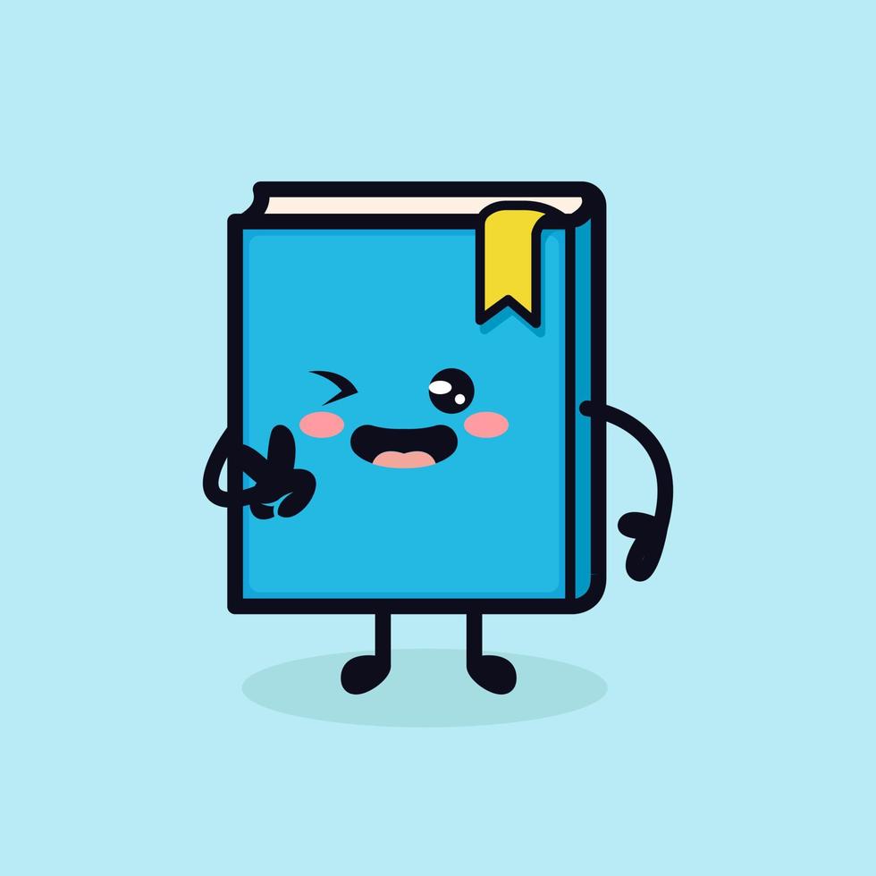 mascotte de livre mignon vecteur