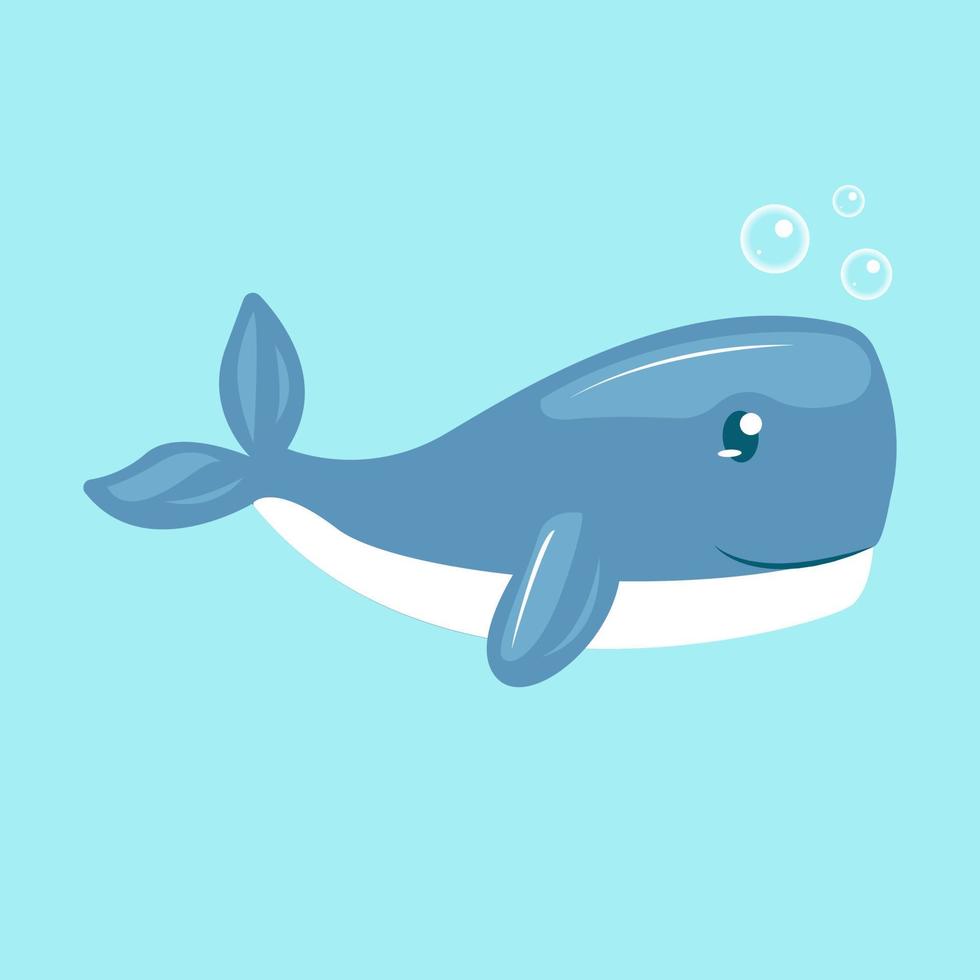 mascotte mignonne de baleine vecteur