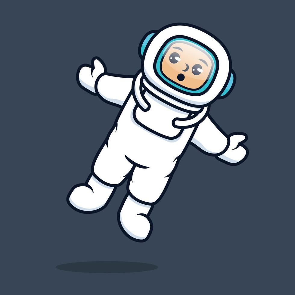 mascotte d'astronaute mignonne vecteur