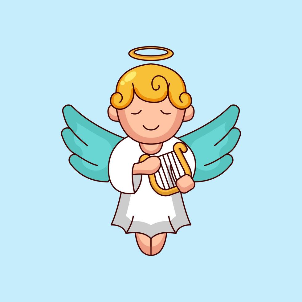 mascotte d'ange de noël vecteur