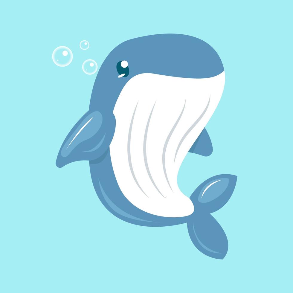 mascotte mignonne de baleine vecteur