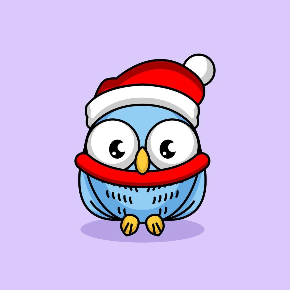 hibou mignon noël vecteur