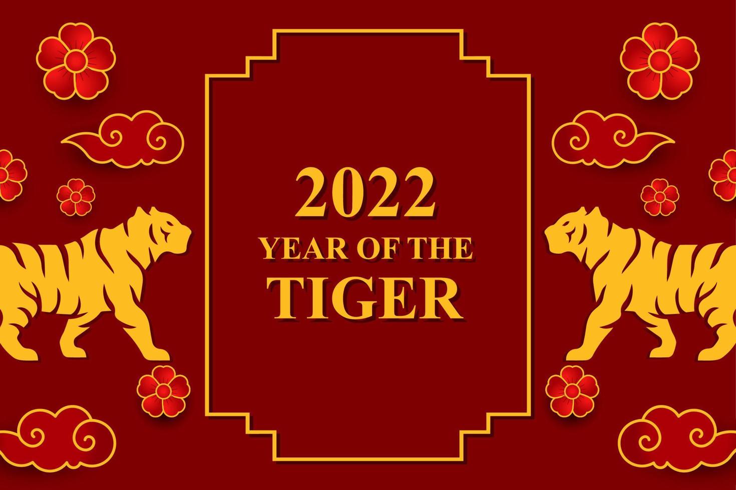 nouvel an chinois 2022. l'année du tigre vecteur