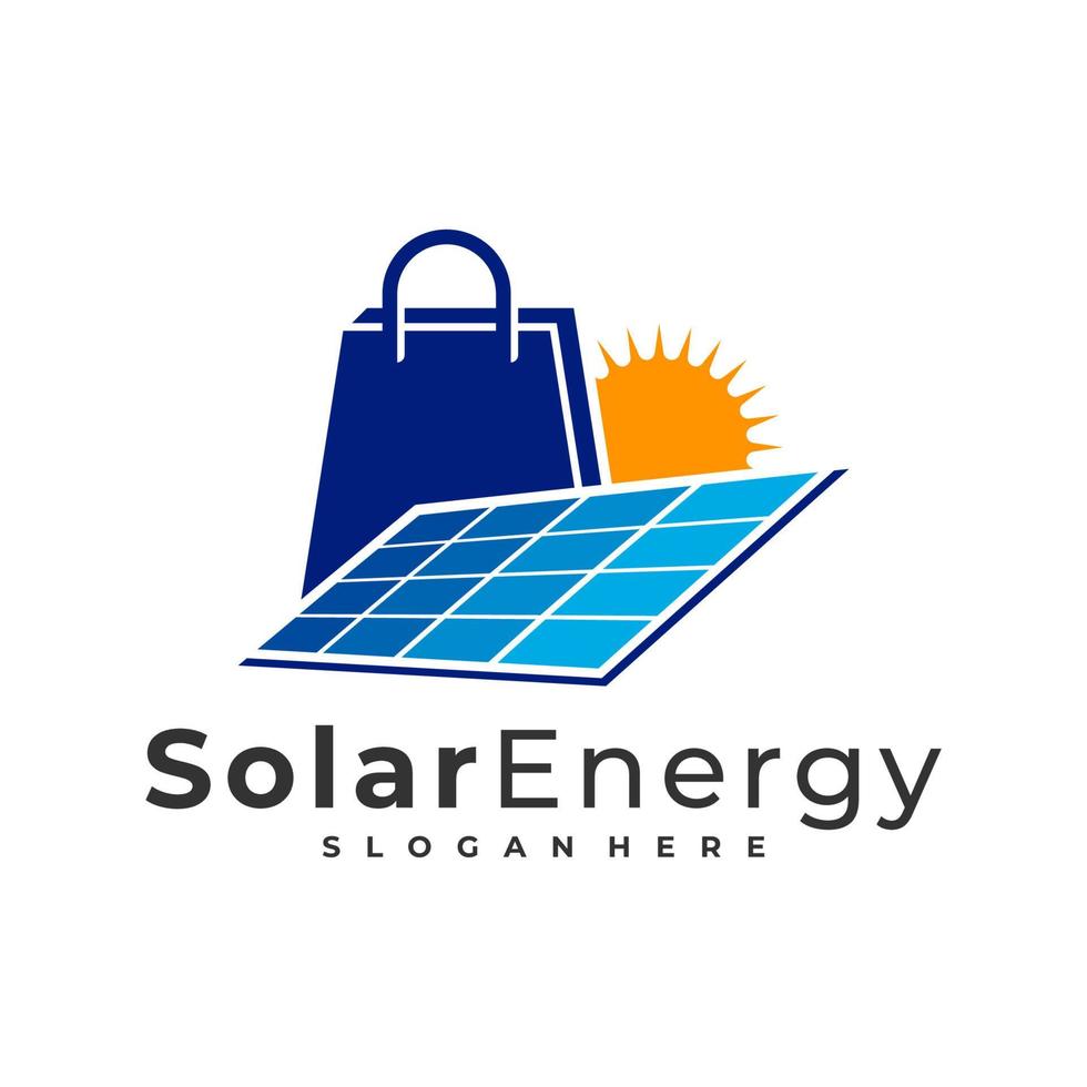 boutique modèle vectoriel de logo solaire, concepts créatifs de conception de logo d'énergie de panneau solaire