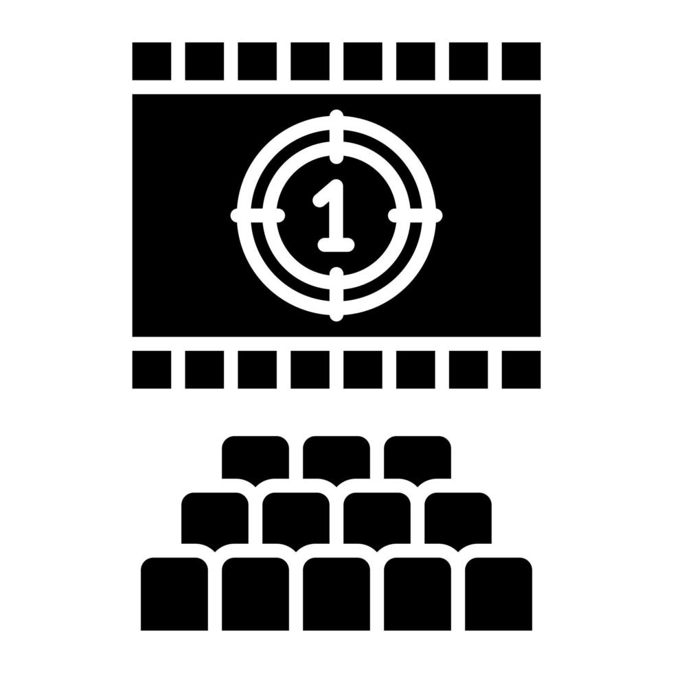 icône de glyphe d'écran de cinéma vecteur