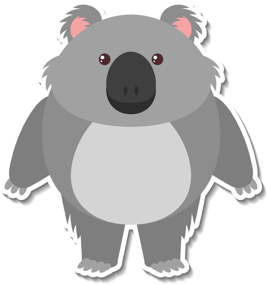 autocollant de dessin animé animal koala potelé vecteur