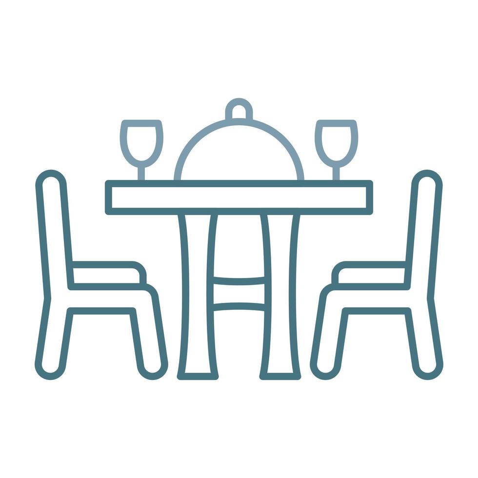 icône de deux couleurs de ligne de table à manger vecteur
