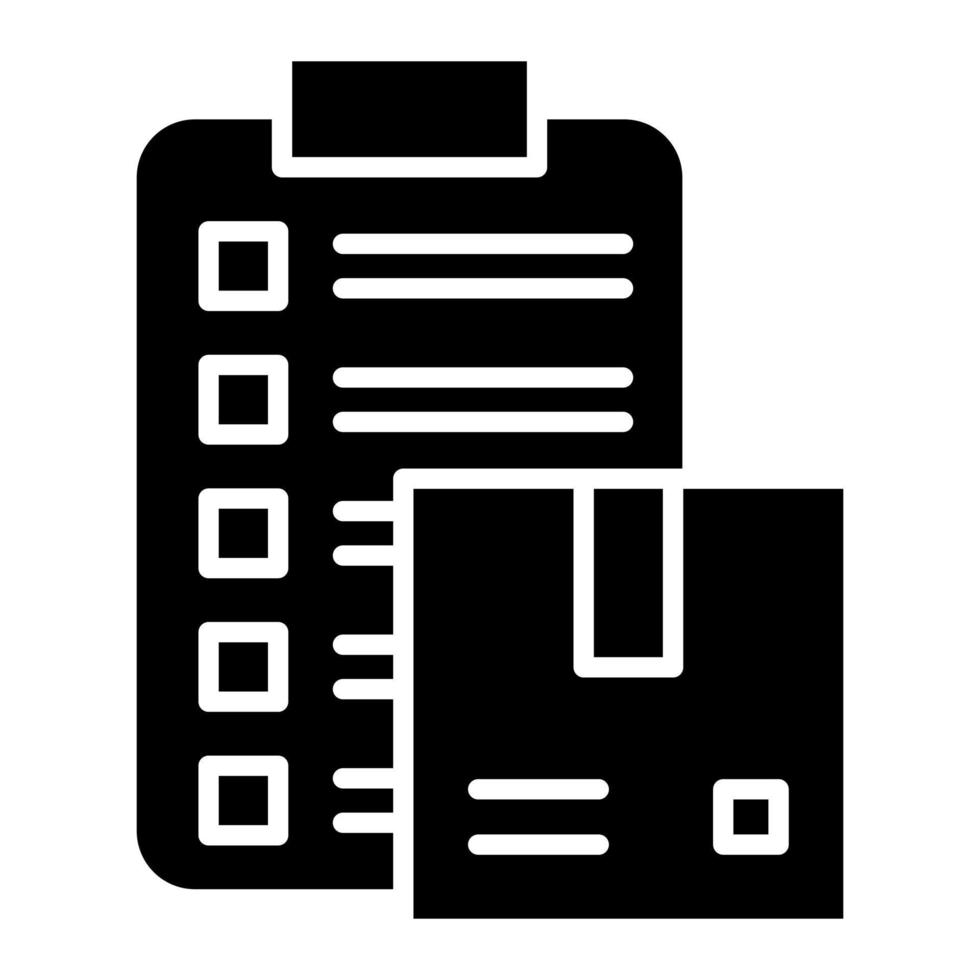 icône de glyphe de liste de boîte de livraison vecteur