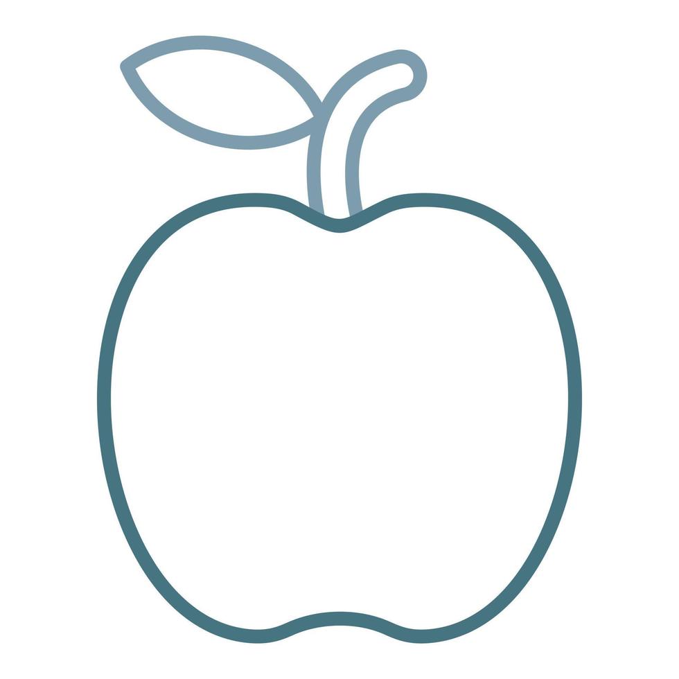 icône de deux couleurs de ligne pomme vecteur