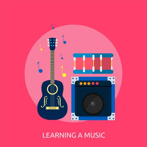 Apprendre une musique Illustration conceptuelle Design vecteur