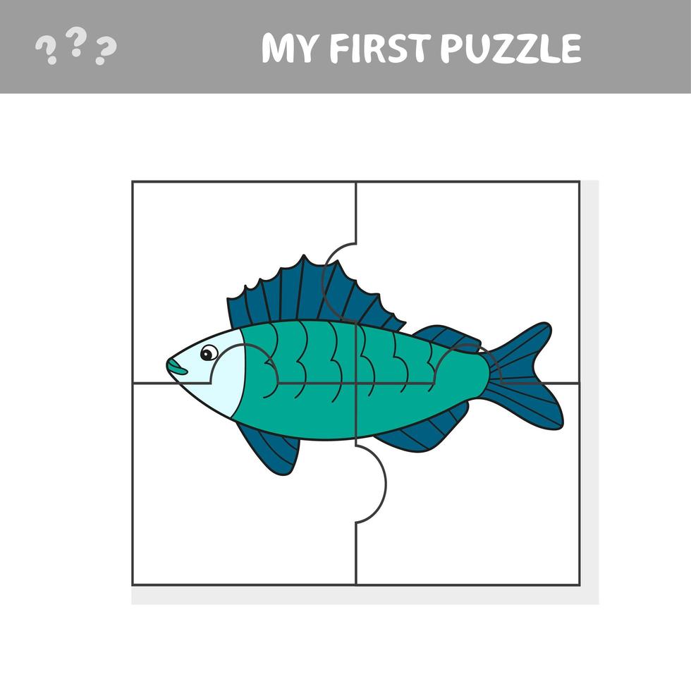 poisson fraise. puzzle. illustration vectorielle pour les enfants vecteur