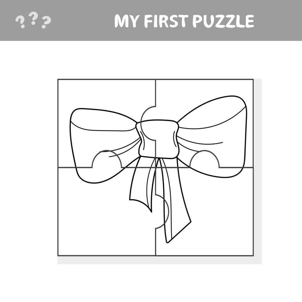 jeu de papier éducatif pour enfants, arc. mon premier puzzle vecteur