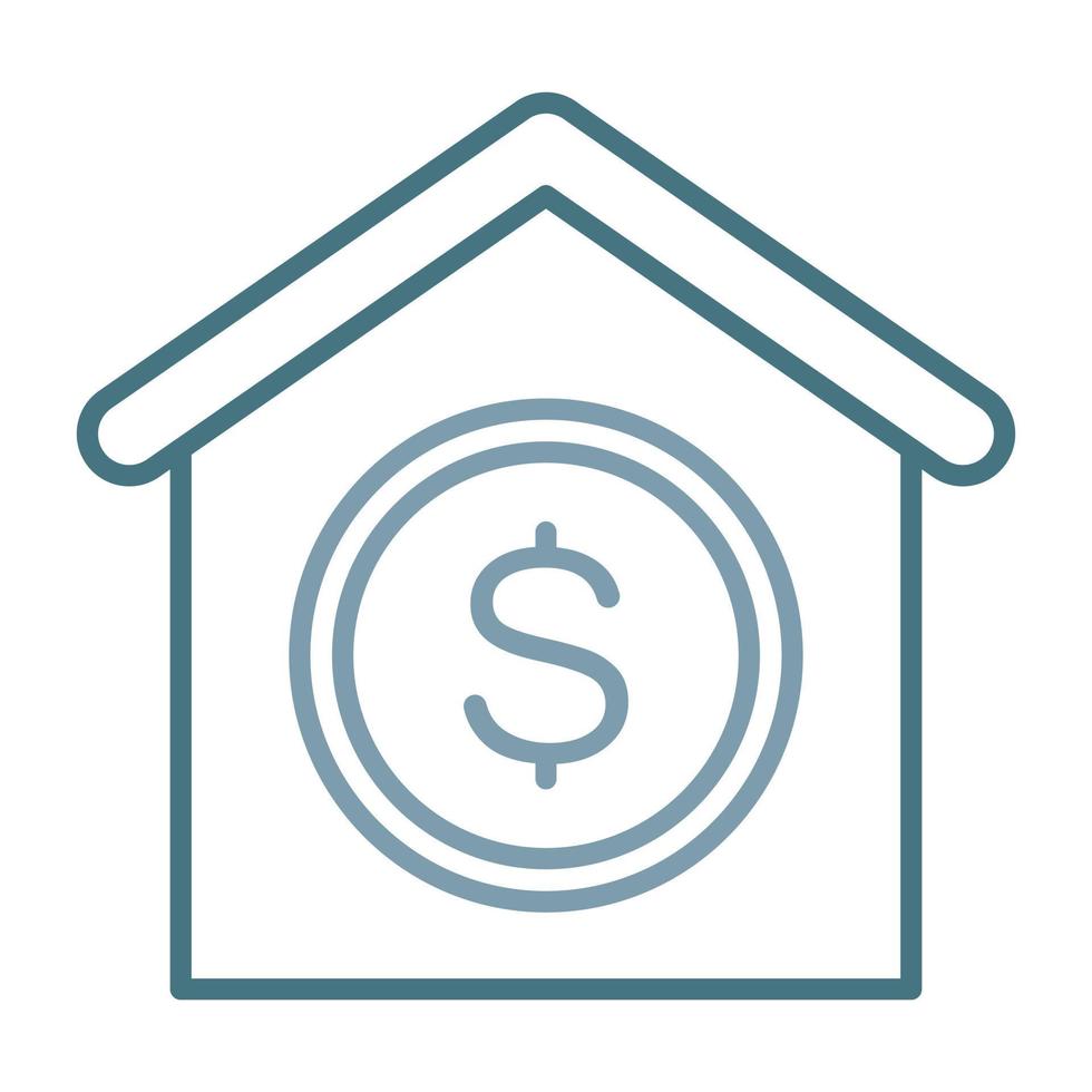 icône de deux couleurs de ligne de prêt immobilier vecteur