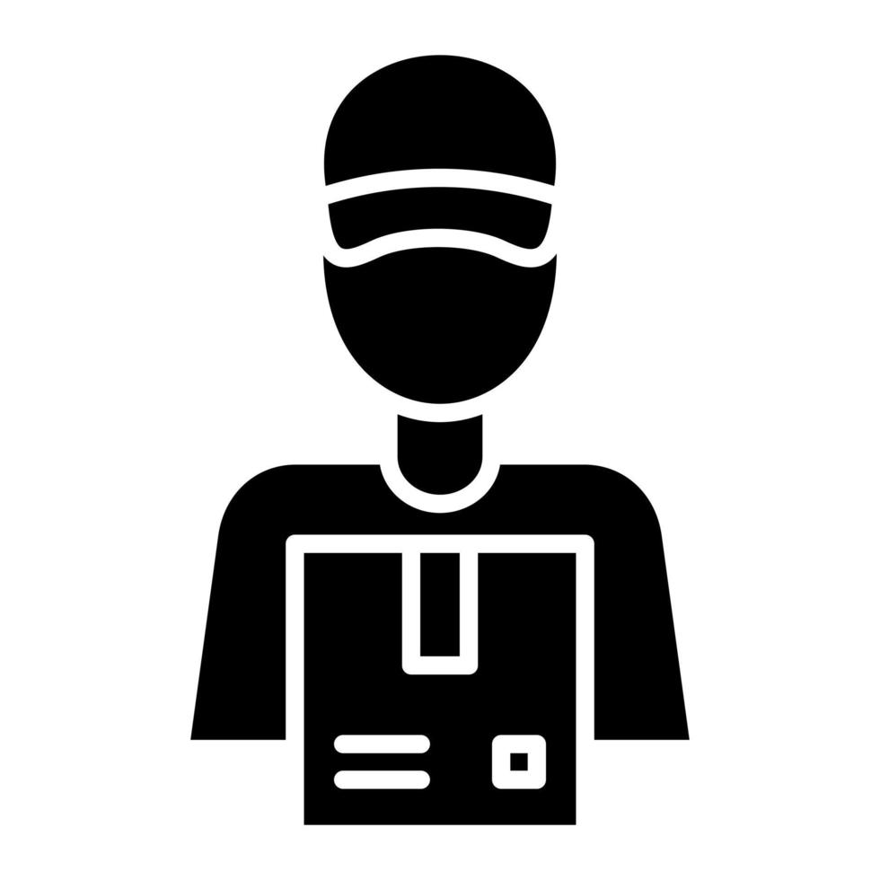 icône de glyphe de livreur vecteur