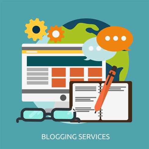 Services de blogging Illustration conceptuelle Conception vecteur