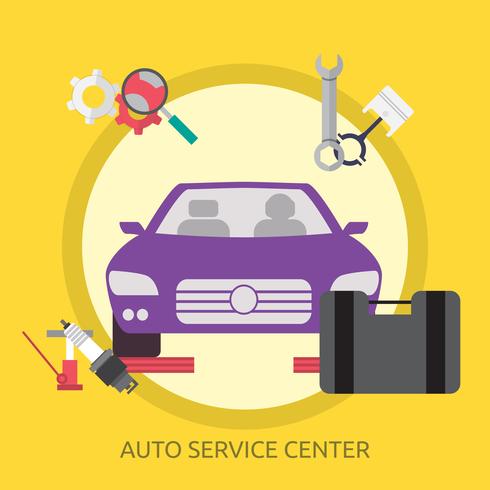 Auto Service Center Illustration conceptuelle Design vecteur