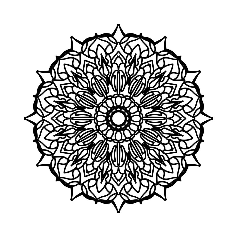 motif circulaire en forme de mandala avec fleur pour la décoration de tatouage mandala au henné. vecteur