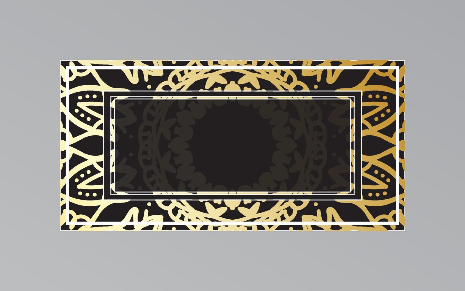 cadre doré sur le mur dans un style mandala vecteur