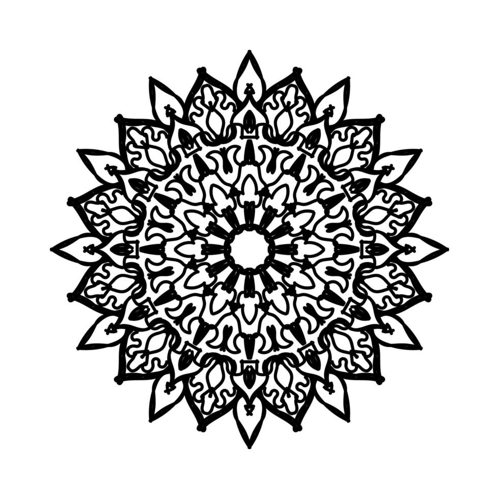 motif circulaire en forme de mandala avec fleur pour la décoration de tatouage mandala au henné. vecteur