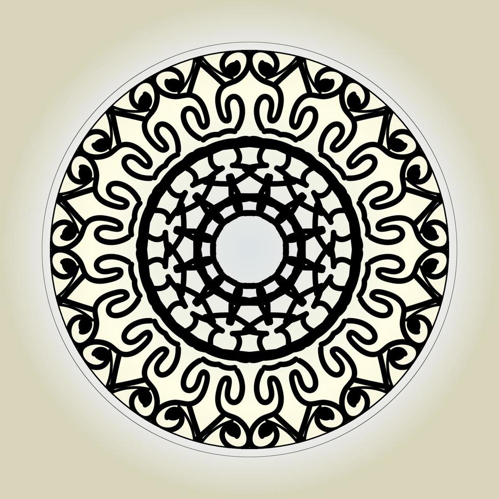 motif circulaire en forme de mandala avec fleur pour la décoration de tatouage mandala au henné. vecteur