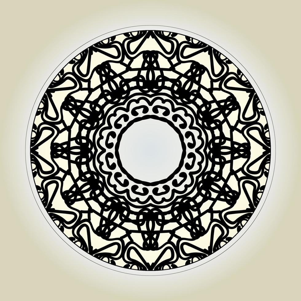 motif circulaire en forme de mandala avec fleur pour la décoration de tatouage mandala au henné. vecteur