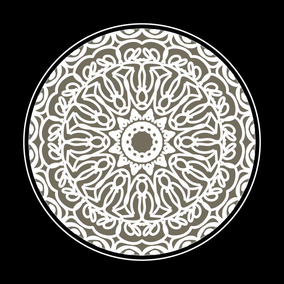 motif circulaire en forme de mandala avec fleur pour la décoration de tatouage mandala au henné. vecteur