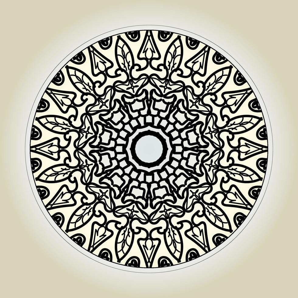 motif circulaire en forme de mandala avec fleur pour la décoration de tatouage mandala au henné. vecteur