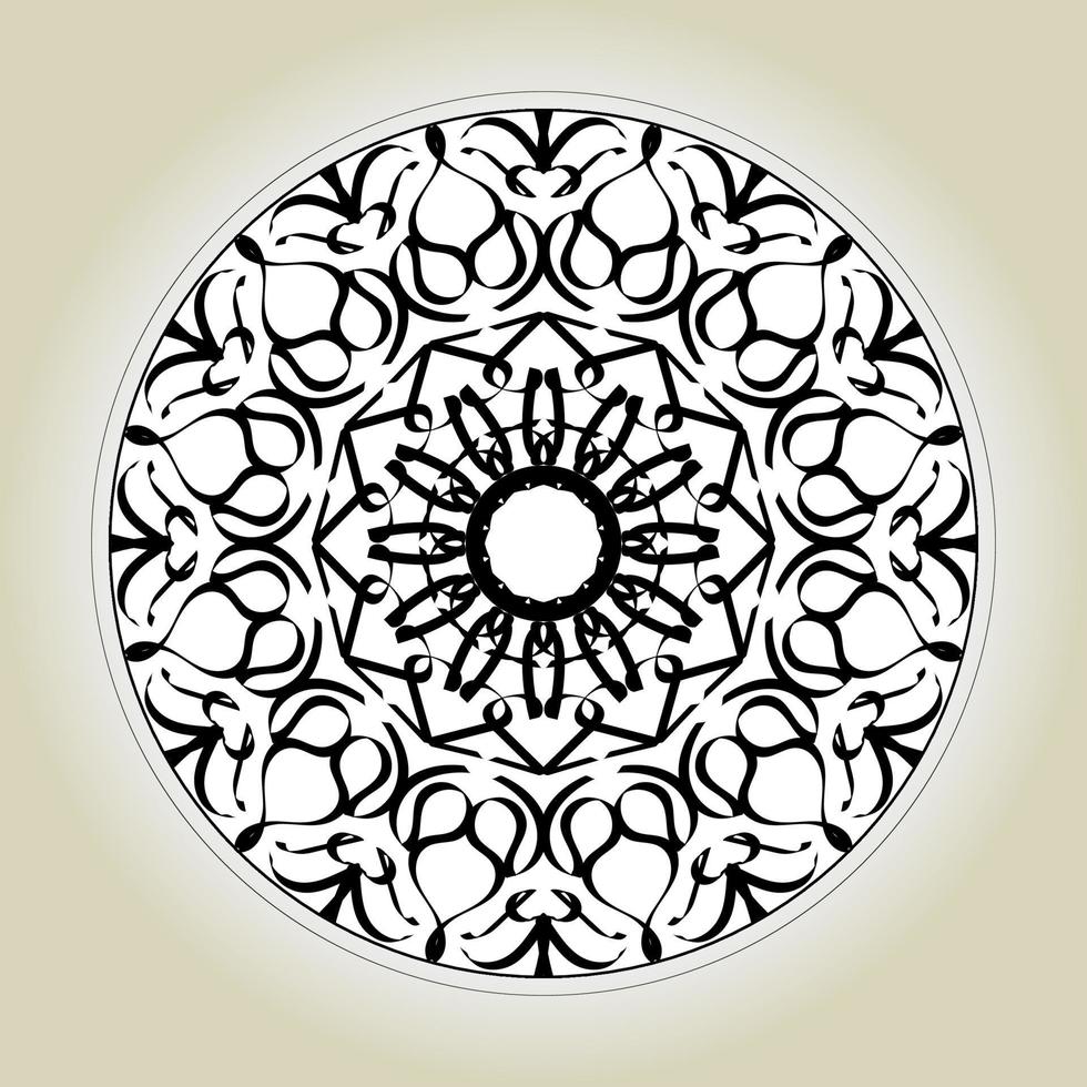 motif circulaire en forme de mandala avec fleur pour la décoration de tatouage mandala au henné. vecteur