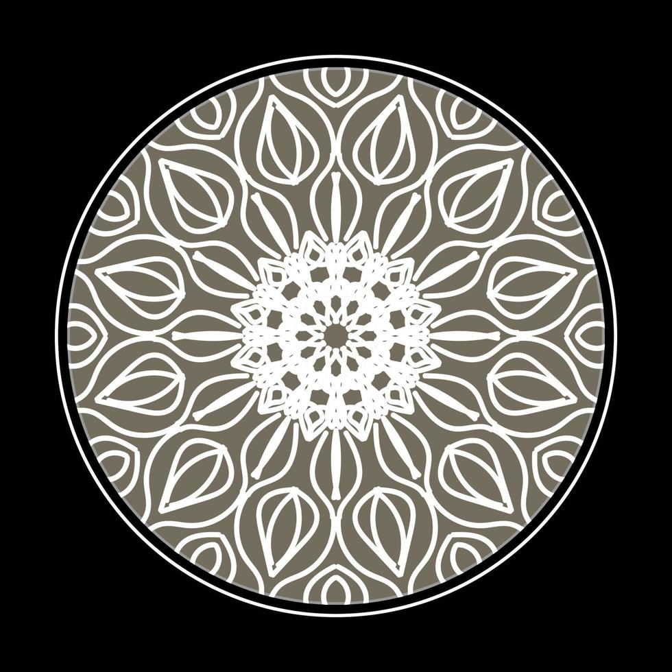 motif circulaire en forme de mandala avec fleur pour la décoration de tatouage mandala au henné. vecteur