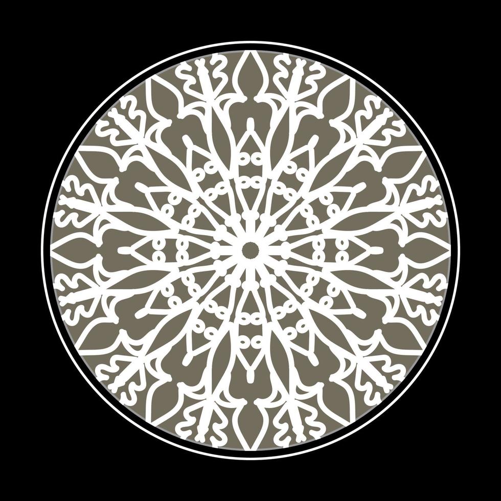 motif circulaire en forme de mandala avec fleur pour la décoration de tatouage mandala au henné. vecteur