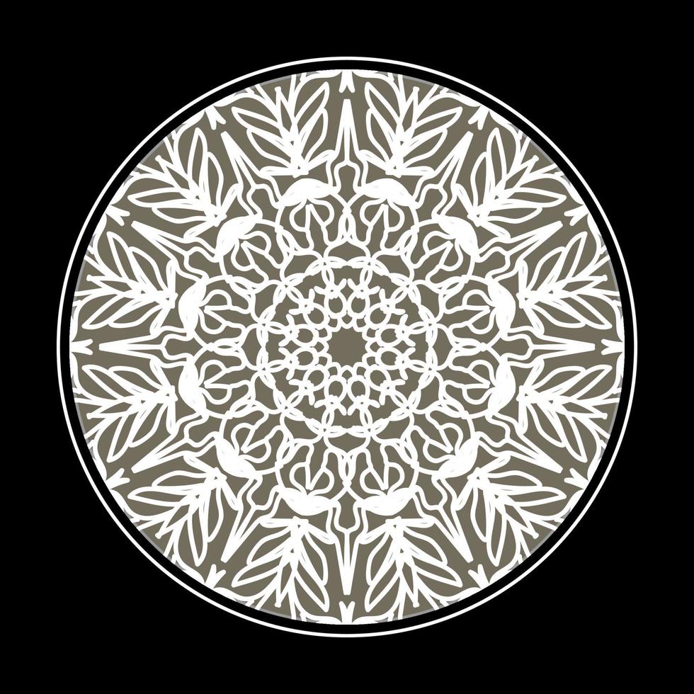 motif circulaire en forme de mandala avec fleur pour la décoration de tatouage mandala au henné. vecteur