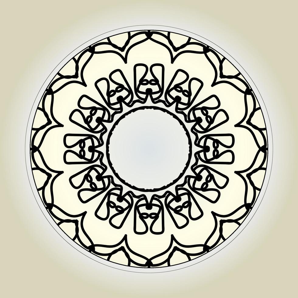 motif circulaire en forme de mandala avec fleur pour la décoration de tatouage mandala au henné. vecteur